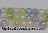 CKQ61 15.5 inches 6mm round AB-color dyed crackle quartz beads