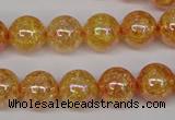 CKQ93 15.5 inches 10mm round AB-color dyed crackle quartz beads