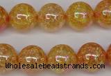 CKQ95 15.5 inches 14mm round AB-color dyed crackle quartz beads