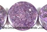 CKU06 15 inches 30mm coin purple kunzite beads wholesale