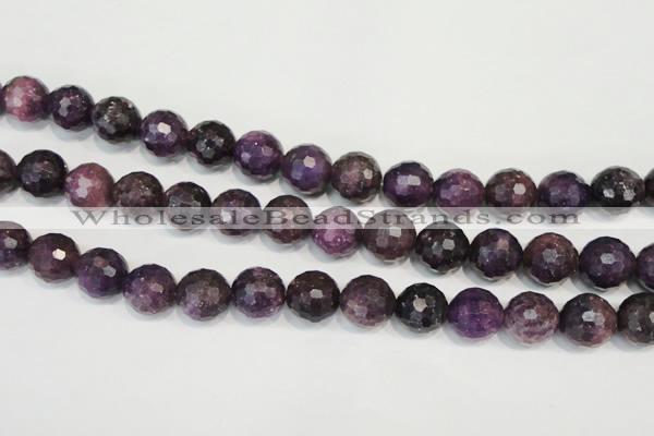 CKU26 15.5 inches 16mm faceted round purple kunzite beads wholesale