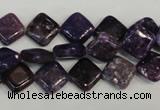 CKU48 15.5 inches 10*10mm diamond purple kunzite beads wholesale