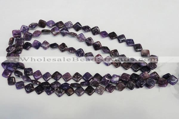 CKU48 15.5 inches 10*10mm diamond purple kunzite beads wholesale