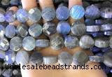 CLB1024 15.5 inches 14mm faceted coin labradorite gemstone beads