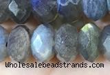 CLB1054 15.5 inches 6*10mm faceted rondelle labradorite gemstone beads