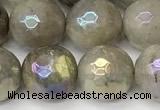 CLB1122 15 inches 10mm faceted round AB-color labradorite beads