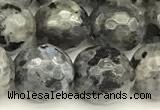 CLB1133 15 inches 12mm faceted round black labradorite beads