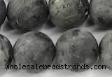 CLB1198 15 inches 10mm round matte black labradorite beads