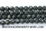 CLB1213 15.5 inches 10mm faceted round black labradorite gemstone beads