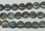 CLB148 15.5 inches 8mm flat round labradorite gemstone beads