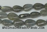 CLB156 15.5 inches 8*12mm flat teardrop labradorite gemstone beads