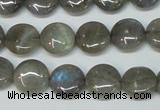 CLB169 15.5 inches 14mm flat round labradorite gemstone beads