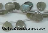 CLB177 top-drilled 12*12mm flat teardrop labradorite gemstone beads