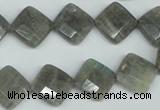 CLB181 15.5 inches 12*12mm faceted diamond labradorite beads