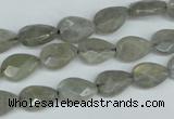 CLB183 15.5 inches 8*12mm faceted flat teardrop labradorite beads