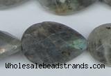 CLB186 15.5 inches 20*30mm faceted flat teardrop labradorite beads