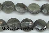 CLB192 15.5 inches 16mm faceted coin labradorite gemstone beads