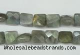 CLB198 15.5 inches 8*8mm faceted square labradorite beads