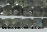 CLB200 15.5 inches 12*12mm faceted square labradorite beads