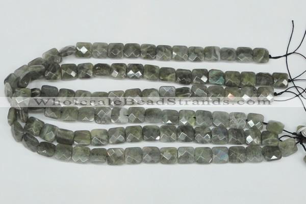 CLB200 15.5 inches 12*12mm faceted square labradorite beads