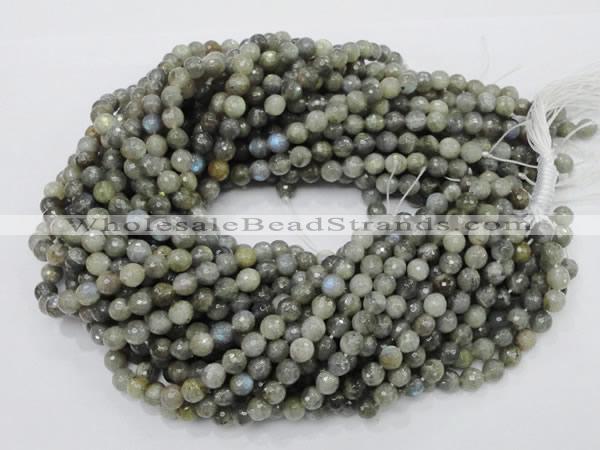 CLB22 15.5 inches 8mm faceted round labradorite gemstone beads