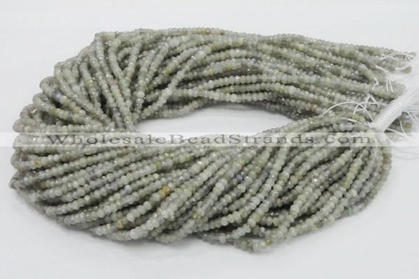 CLB27 15.5 inches 3*4mm faceted rondelle labradorite gemstone beads