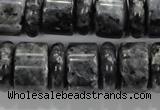 CLB320 15.5 inches 6*18mm & 12*18mm rondelle black labradorite beads