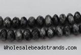 CLB330 15.5 inches 5*8mm faceted rondelle black labradorite beads