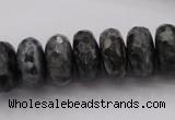 CLB331 15.5 inches 8*16mm faceted rondelle black labradorite beads