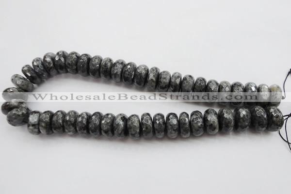 CLB332 15.5 inches 10*18mm faceted rondelle black labradorite beads