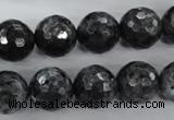 CLB363 15.5 inches 12mm faceted round black labradorite beads wholesale