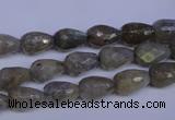 CLB501 15.5 inches 6*10mm faceted teardrop labradorite beads