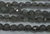 CLB510 15.5 inches 4mm faceted round labradorite gemstone beads