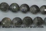 CLB514 15.5 inches 12mm faceted round labradorite gemstone beads