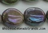 CLB639 15.5 inches 18mm flat round AB-color labradorite beads