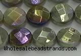 CLB678 15.5 inches 12mm faceted coin AB-color labradorite beads