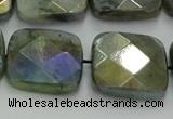 CLB690 15.5 inches 20mm faceted square AB-color labradorite beads