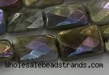 CLB698 15.5 inches 13*18mm faceted rectangle AB-color labradorite beads