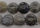 CLB737 15.5 inches 18mm flat round labradorite gemstone beads