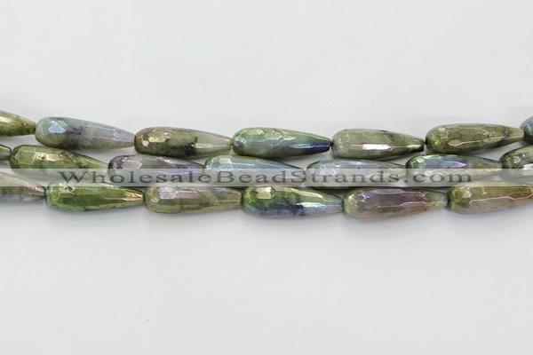 CLB785 15.5 inches 10*30mm faceted teardrop AB-color labradorite beads