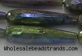 CLB786 15.5 inches 10*40mm faceted teardrop AB-color labradorite beads