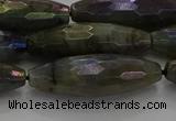 CLB789 15.5 inches 10*30mm faceted rice AB-color labradorite beads