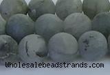 CLB875 15.5 inches 12mm round matte labradorite gemstone beads