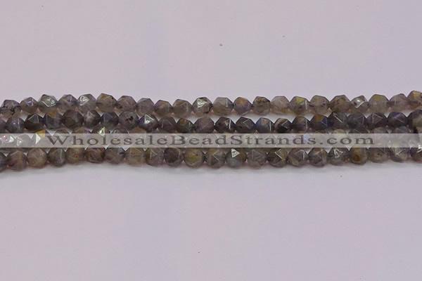 CLB972 15.5 inches 8mm faceted nuggets labradorite gemstone beads