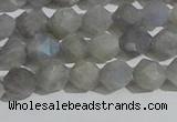 CLB996 15.5 inches 6mm faceted nuggets matte labradorite beads