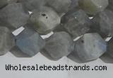 CLB998 15.5 inches 10mm faceted nuggets matte labradorite beads