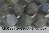 CLB999 15.5 inches 12mm faceted nuggets matte labradorite beads