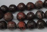 CLD103 15.5 inches 10mm faceted round leopard skin jasper beads