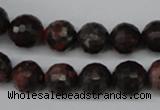 CLD104 15.5 inches 12mm faceted round leopard skin jasper beads