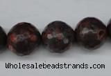 CLD106 15.5 inches 16mm faceted round leopard skin jasper beads